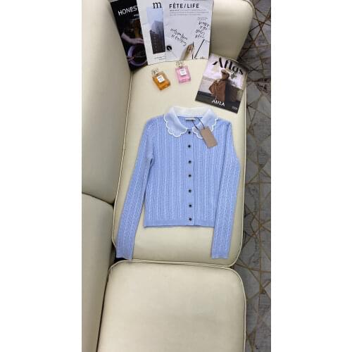 2021 Set auger doll brought small LvKong knitting cardigan manual nail bead organza fabric button cardigan