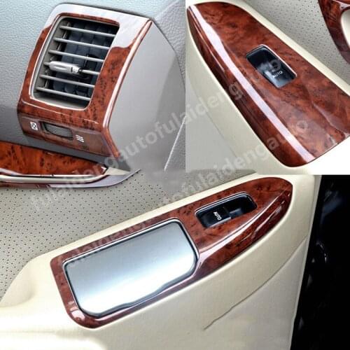 28pcs For Toyota Land Cruiser Prado FJ120 2003-2009 Wood Grain WOOD DASH KIT TRIM PANEL Kit Cover Car Styling Accessories