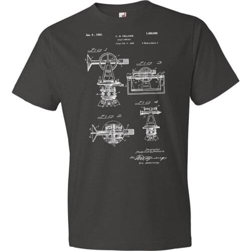 Summer 2019 Short Sleeve Plus Size Surveyors Solar Compass T-Shirt Engineer Civil Engineering Gift Patent Vintage Fashion Class