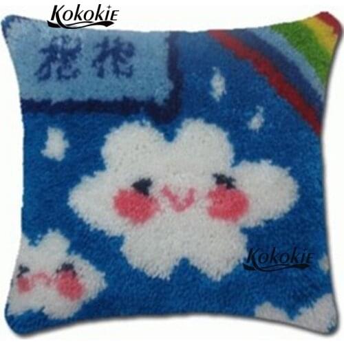 Latch hook rug kits diy carpet beaded cross stitch Needlework handmade Yarn Embroidery Pillowcase home decoration