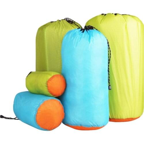 Nylon Waterproof Drawstring Storage Stuff Sack Dry Bag Portable Waterproof Outdoor Travel Hiking Climbing Camping Accessories