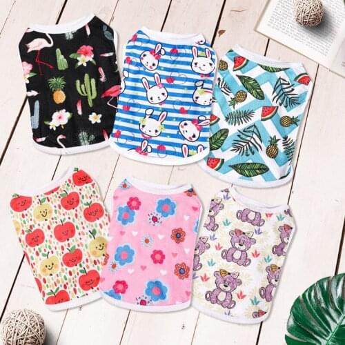 New Dog Clothes Pet T-shirt Cute Printed Dog Vest for Small Medium Dogs Accessories Puppy Cat Vest Apparel Costumes