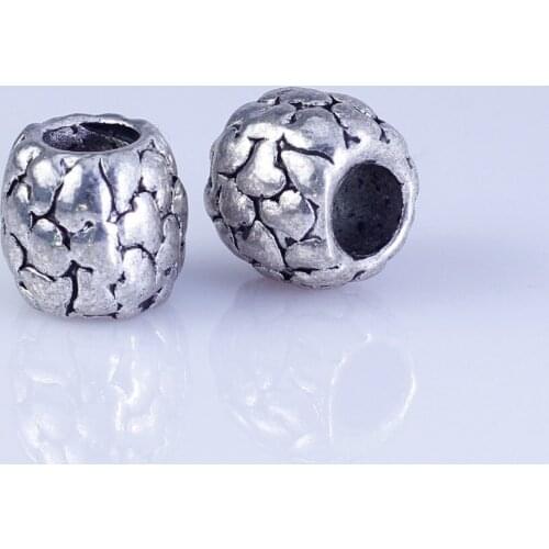 Wholesale 25pcs silver plated round beads Big Hole Beads Fit style European Bracelet hole 4.5mm
