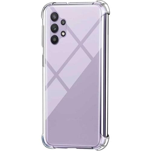 Clear TPU Case Compatible with Samsung Galaxy A32/4G Antishock Reinforced Edges Corners Shock Protective Bumper Cover