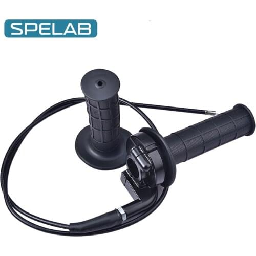 SPELAB 1 Pair 7/8" 22mm Motorcycle Hand Grip With Throttle Cable Handle Bar Grips For ATV Quad Pit Dirt Bike Motocross Racing