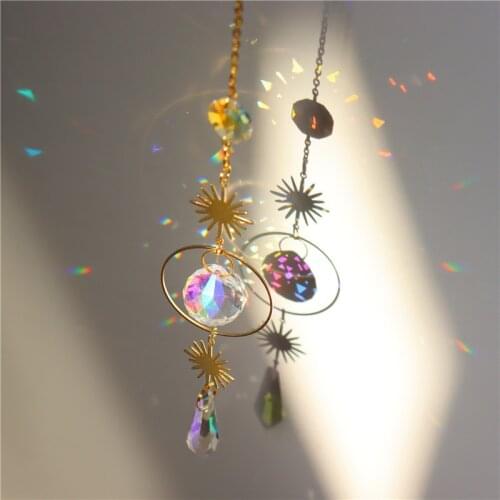 Crystal Suncatcher Rainbow Hanging Prism Ornament Pendant Home Garden decoration Outdoor Car Decor Crystal Windchime Pendant