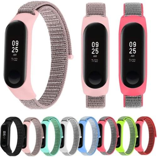 Sport Nylon Loop Watch Band for Xiaomi Band 4 Strap Watch Case For Xiaomi Mi Band 3/4 Bracelet Nylon Strap Cover Set