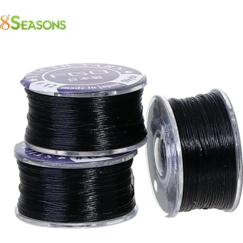 8Seasons Nylon Jewelry Thread Cord Black 0.2mm DIY Making Bracelets Necklace Earrings Jewelry, 1 Roll (Approx 50 Yards/Roll)