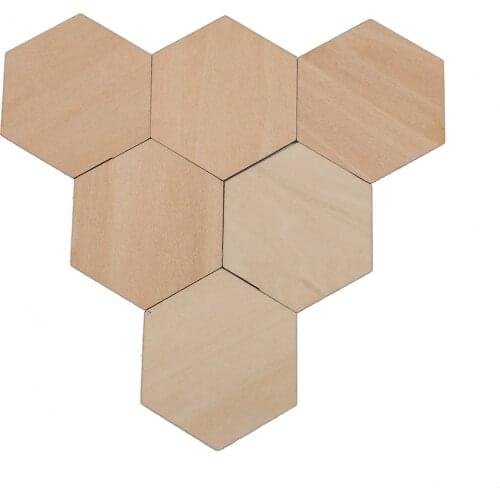 50pcs 80mm Unfinished Wood Hexagon Cutouts for Keychain Blanks for DIY,Crafts,Painting,Christmas,Home Decorations