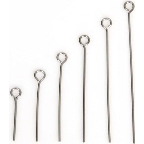 High Quality 200pcs Eye Pins 15/20/25/30/35/40mm Jewelry Findings Stainless Steel Pin for Earrings Jewelry Making