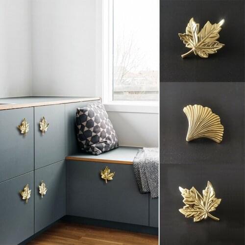 High Quality Maple Leaf Shape Handle Furniture Handles for cabinets and drawers Dresser Door Knobs Pull Furniture Hardware