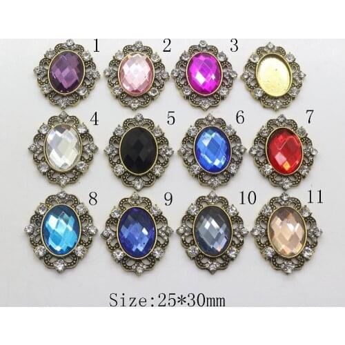Upscale Fashion 50pc Retro Color Clear Glass Rhinestone Button 2020 Wedding Decoraation Clothing Metal Button DIY Accessories