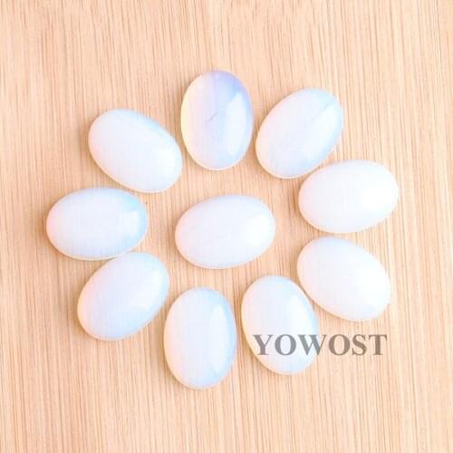 YOWOST Free shipping Natural Opalite Gem stone Oval Cabochon CAB No Hole Jewelry 13x18x6MM 20pcs/lot QU3004