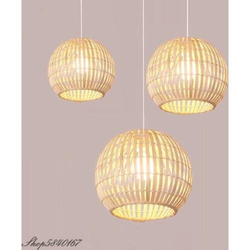 Southeast Asia Bamboo Pendant Light Vintage Rural Hanging Lamp Dinning Room Light Fixtures Loft Personality Deco Pendant Lamps