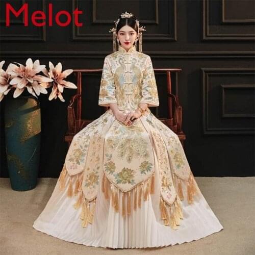 Xiuhe Clothing Toast Clothing Champagne Bridal Clothing Chinese Wedding Dress Xiuhe