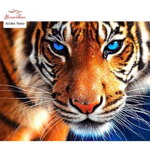 GOLDEN PANNO Diamond Painting Full Square 5D Diy Daimond Embroidery Diamant Mosaic Sale Displasy Broderie Diamant "tiger" 12