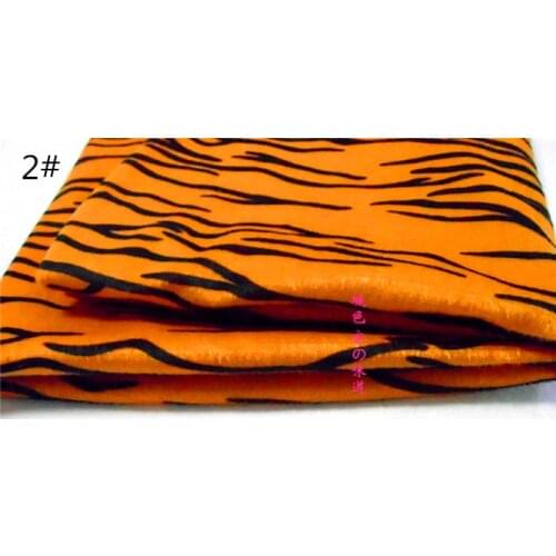1 meter printing tiger pattern Animal fabric short hair velboa for DIY sewing Stuffed toys material Warp knitting velvet