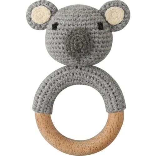 1pc Baby Teether Safe Wooden Toys Mobile Pram Crib Ring DIY Crochet Rattle Soother Bracelet Teether Set Baby Product