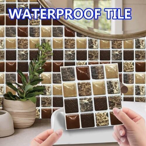10pcs 3d Crystal Tile Stickers Diy Waterproof Self-adhesive Wall Stickers Home Decor Kitchen Для Кухни Adesivo De Parede