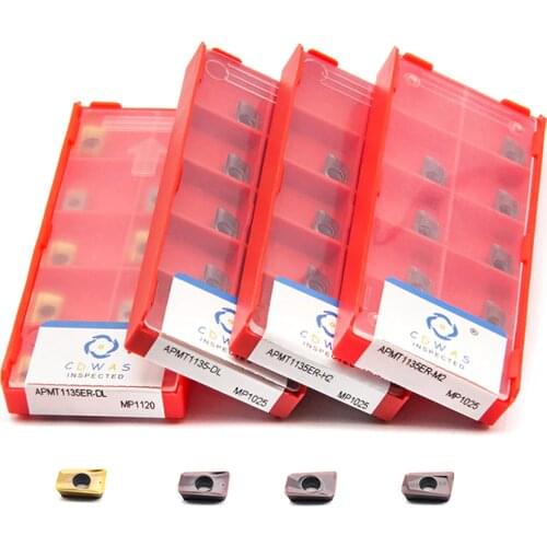 10PCS APMT1135 PDER MP1025 MP1120 Carbide Inserts CNC Lathe Cutter Tools Milling Turning Tool APMT 1135 Blades Cutting Tools