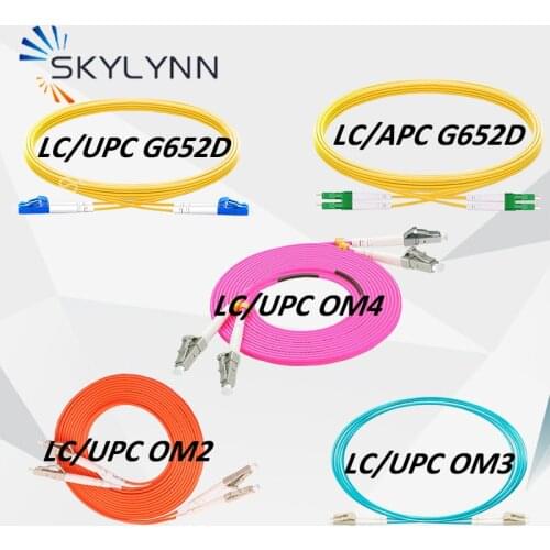10PCS LC to LC Connector UPC/APC Polished 1 Meter Length SM G652D MM OM2/OM3/OM4 Duplex Core 3.0mm LSZH Fiber Optic Patch Cord