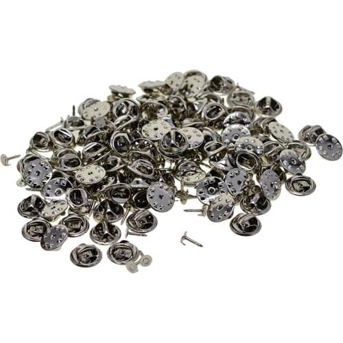 100 Sets Butterfly Clutch Pin Backs Tie Tacks Replacement ,Silver Pin Backs for