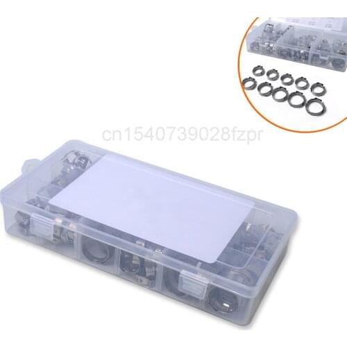 100pcs Set Single Ear Clamp 304 Stainless Steel Single Ear Endless Clamp Hose Clamp