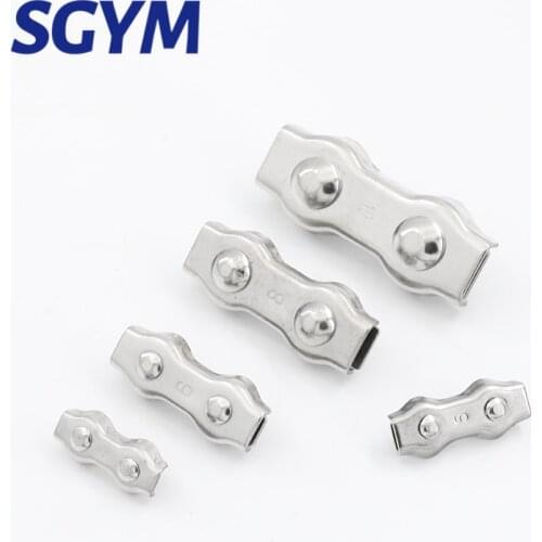 2pcs 2mm 3mm 4mm 5mm 6mm Clip 304 Stainless Steel Wire Rope double Grip Cable Clamps Caliper