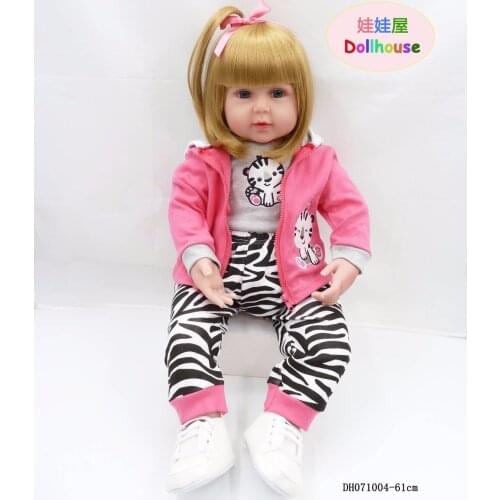 24 Inch Lifelike Princess Girl Reborn Doll 61 cm Realistic Silicone Real born Babies Toy With Clothes Kids Birthday Xmas Gift