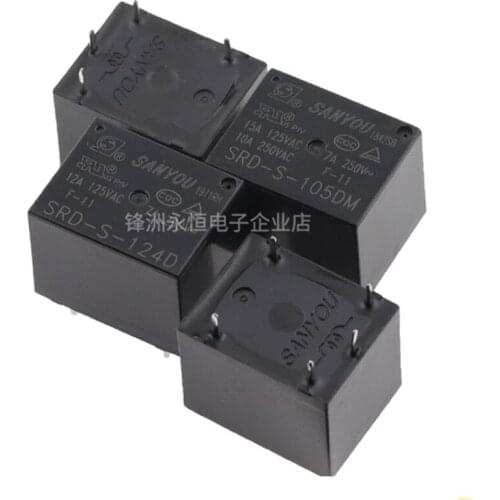 5PCS New Relay SRD-S-105DM SRD-S-112DM SRD-S-124DM 4-Pin T73 10A 5VDC 12VDC 24VDC Power Relay