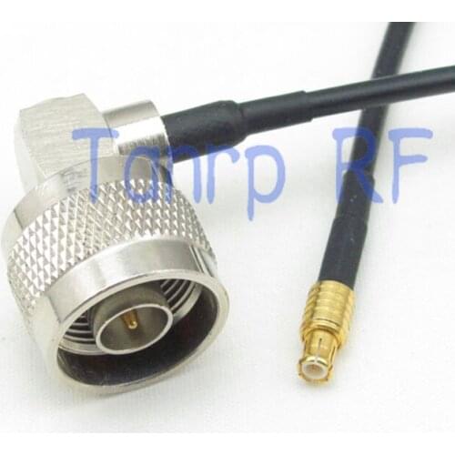 6in N male right angle to MCX male plug RF connector adapter 15CM Pigtail coaxial jumper cable RG174 extension cord