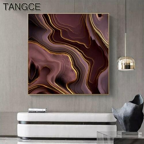 Abstract Golden Pink Birds Canvas Painting Modern Pink Gilt Poster Print Cuadros Salon Decor for Living Room Luxurious Wall Art
