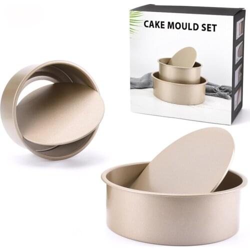 Non Stick Cake Mold 6/8 Inch Carbon Steel Live Bottom Cake Mold Combination Packages Round Cake Mold Household Baking Utensils
