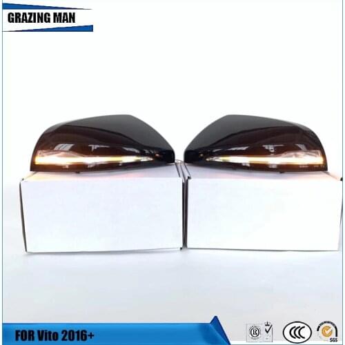 Car ABS Mirror Cover Placement for Vito 2016 2017 2018 2019 Vito Mirror Cover with LED