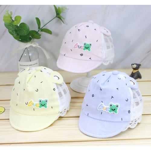 Summer Cartoon Newborn Baseball Cap Cotton Baby Boy Snapback Caps Adjustable Mesh Sun Hat for Girl(Suit for 0-6 Months Babies)