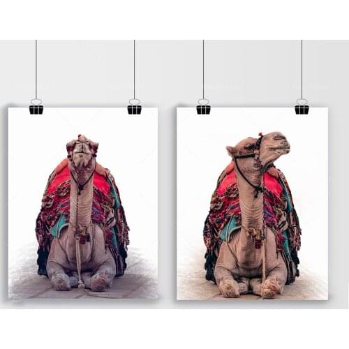 Bohemian Wall Art Desert Travel Print Marrakech Poster Camel Canvas Print Painting Wall Picture Living Room Morocco Decoration