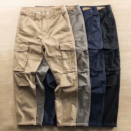 Casual Pants Men 2021 Cargo Pants Side Pockets Men Trousers Fashion Bottoms Solid Color Thin Autumn Pants Mens Fashion Trousers