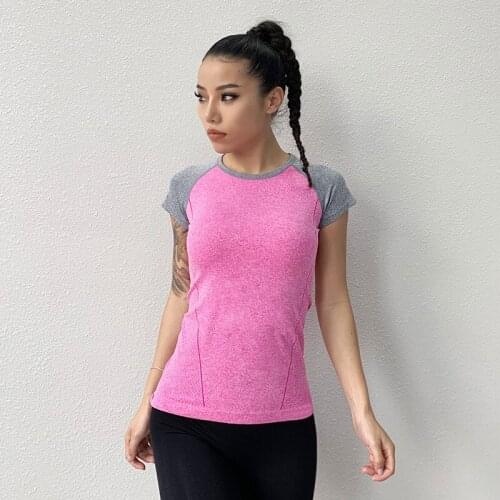 Quick Dry Stretch Slim Fit Yoga Tops Women Sport T Shirt Gym Jerseys Fitness Shirt Yoga Running T-shirts Female Sports Top Cloth