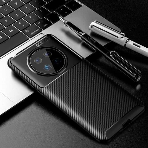 Case For Mate 40 Luxury Carbon Fiber Shockproof Soft TPU Armor Case For Huawei Mate 40 Pro Plus