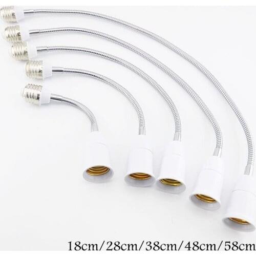 E27 LED Light Bulb Base E27 to E27 Socket Flexible Extension Light Holder Converters Lamp Adapter EU US 18cm/28cm/38cm/48cm/58cm