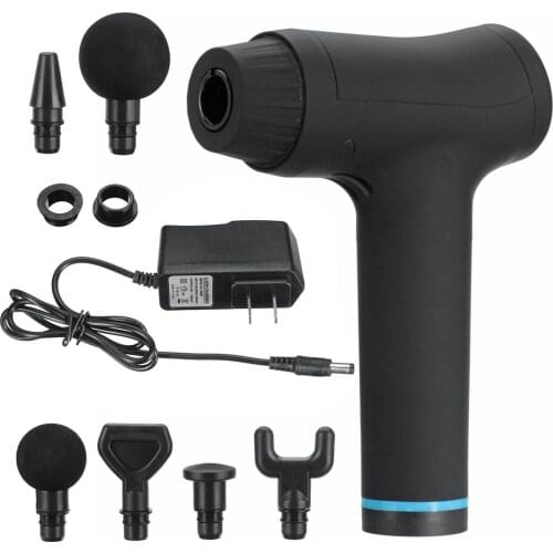 Electric Muscle Massage Gun Deep Tissue Massager Therapy Gun 30 Gear Adjustments LCD Display 4/6 Massage Heads Body Massage