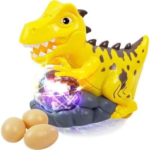 Electric Musical Luminous Cartoon Dinosaur Laying Eggs Model Children Gift Toy Laying Eggs Model Electric Musical Luminous Ca