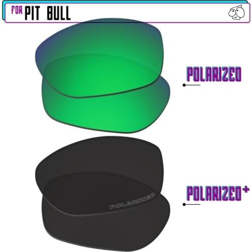 EZReplace Polarized Replacement Lenses for - Oakley Pit Bull Sunglasses - Black P Plus-Green P