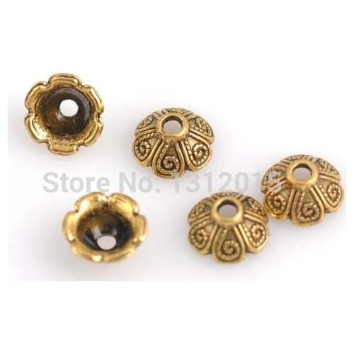 Hot sell Flower Torus Antique Gold Alloy Spacer Beads Metal Beads Jewelry Making Supplies 8.5x4mm 20Pcs YTC0070