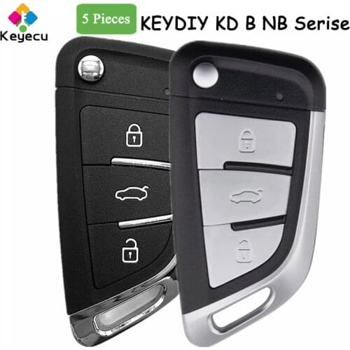 KEYECU 5 Pieces KEYDIY B NB Series B29 NB29 3 Button KD Universal Remote Key for KD900 URG200 KD900+ Mini KD KD-X2 Programmer