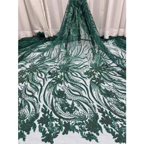 Beautiful Lace Fabric Glitter Glue Beads Embroidery French Tulle Mesh Wedding Dress Skirt Sewing Accessories 5 Yards Wholesale