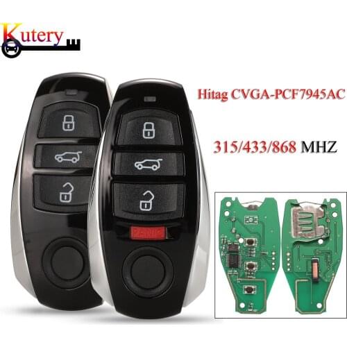 Kutery 5PCS/Lot Remote Smart Car Key For VW Volkswagen Touareg 2010-2014 Hitag CVGA PCF7945AC Chip 315/433/868Mhz 3/4 Buttons