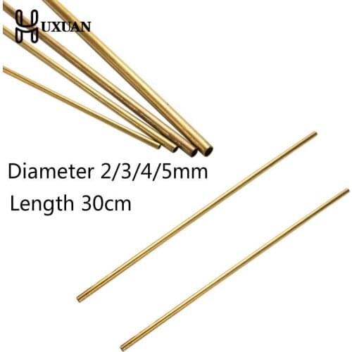 Length 30cm Diameter 2/3/4/5mm Brass Tubes Brass Pipe Brass Tube 0.45mm Wall Cutting Tool Parts