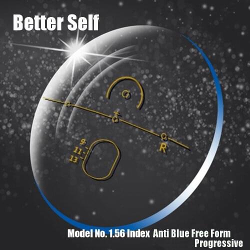 1.56 Index Anti Blue Free Form Progressive Lenses Multifocal Eyeglasses Myopia Prescription Presbyopia Optical Customized Lens