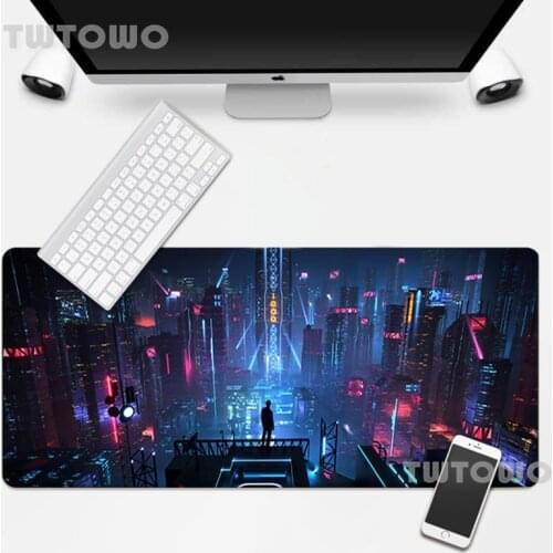 Cool Fashion Neon Synthwave Buildings Art Mouse Pad Computer Custom MousePad Desktop Mouse Pad Gamer Natural Rubber Laptop
